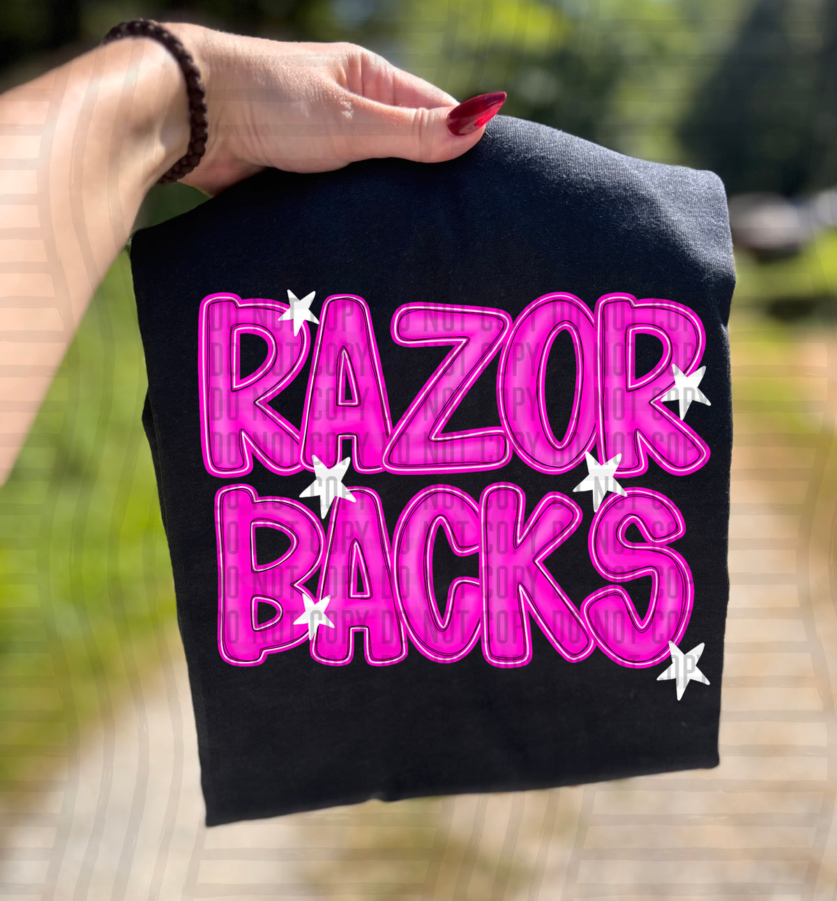 Razorbacks Pink And Preppy Split 112936 DTF transfer