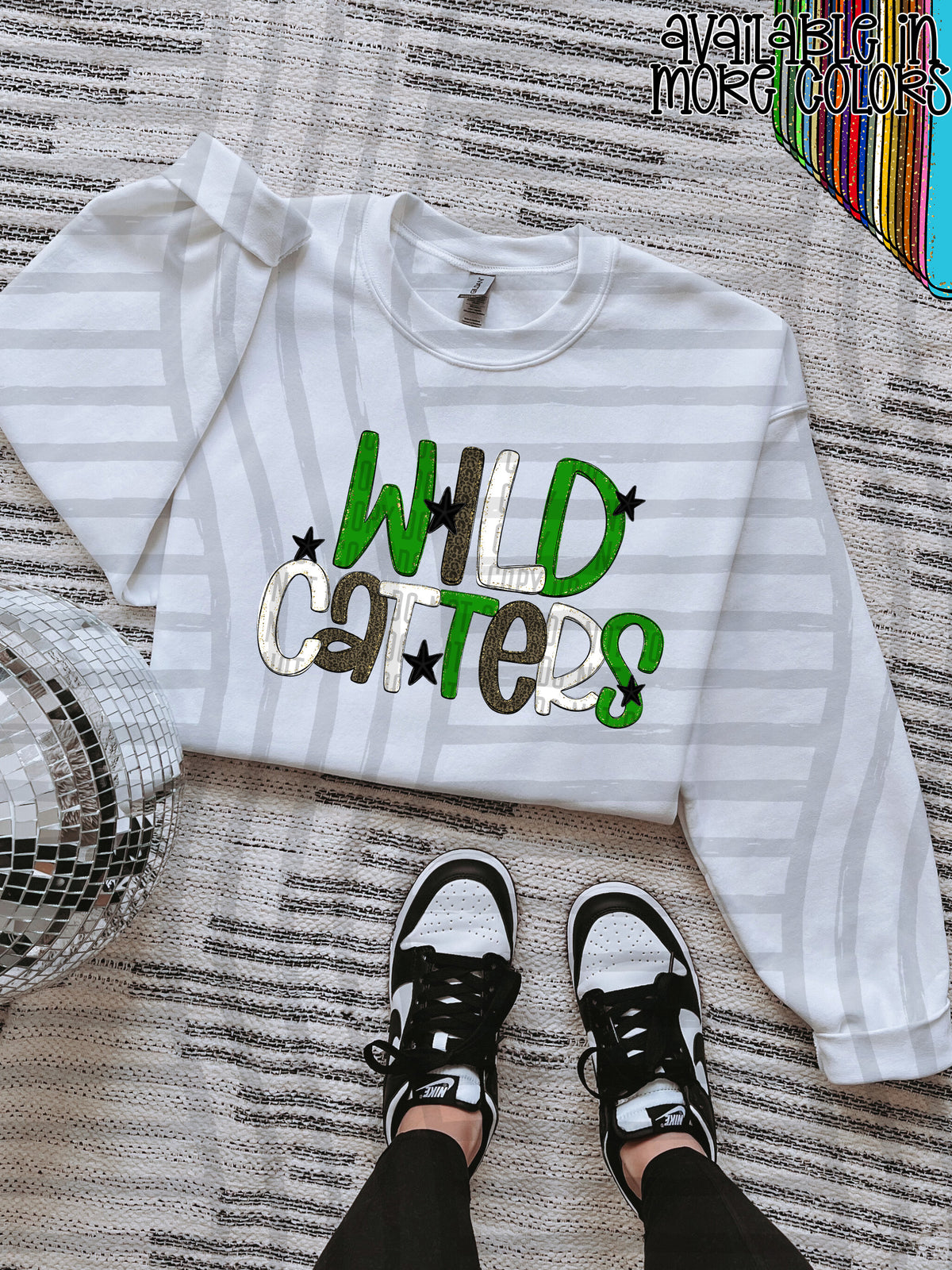 green, gray and white, wild catters stacked (Caplinger) DTF Transfer