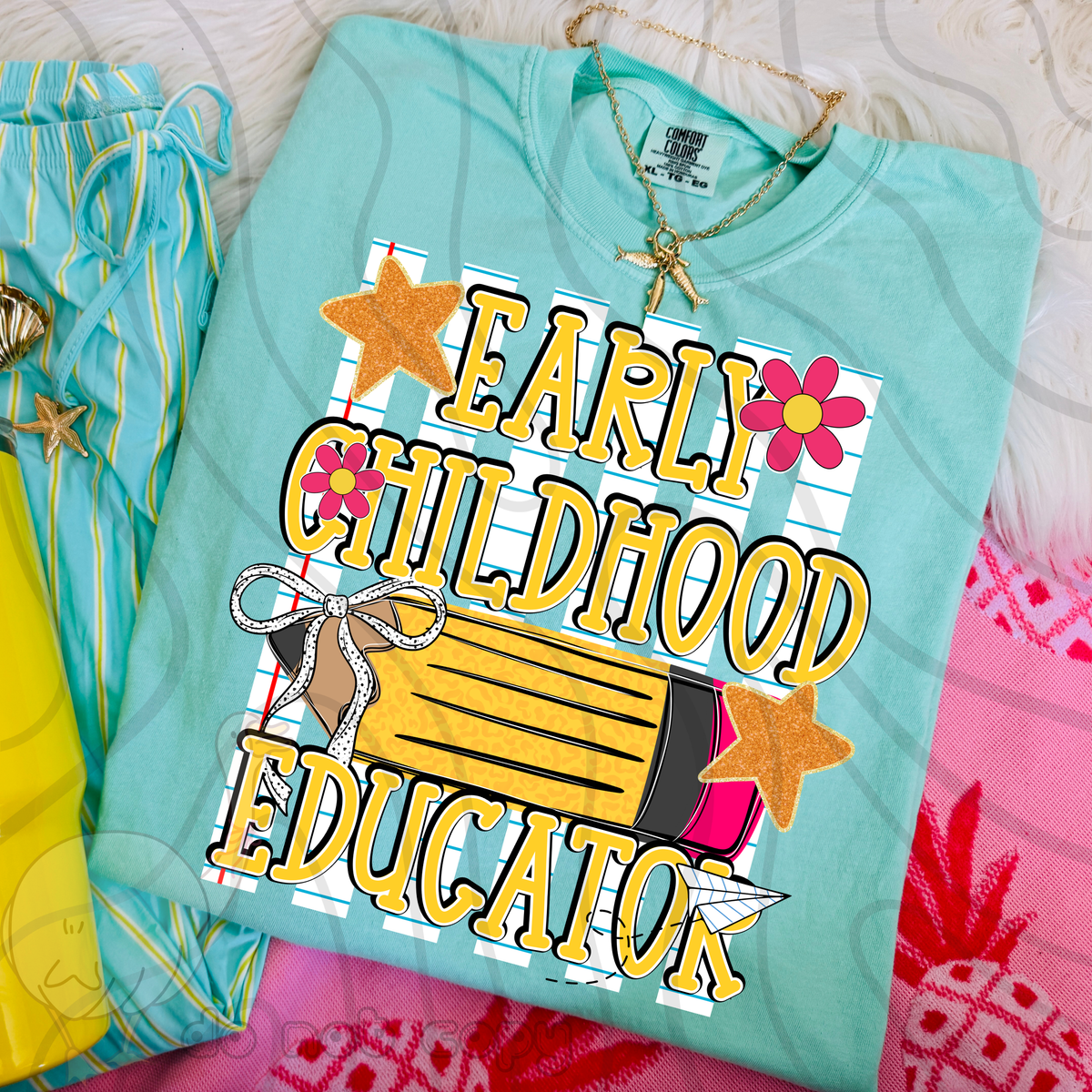 Early childhood educator pencil stripes (DKD) DTF Transfer
