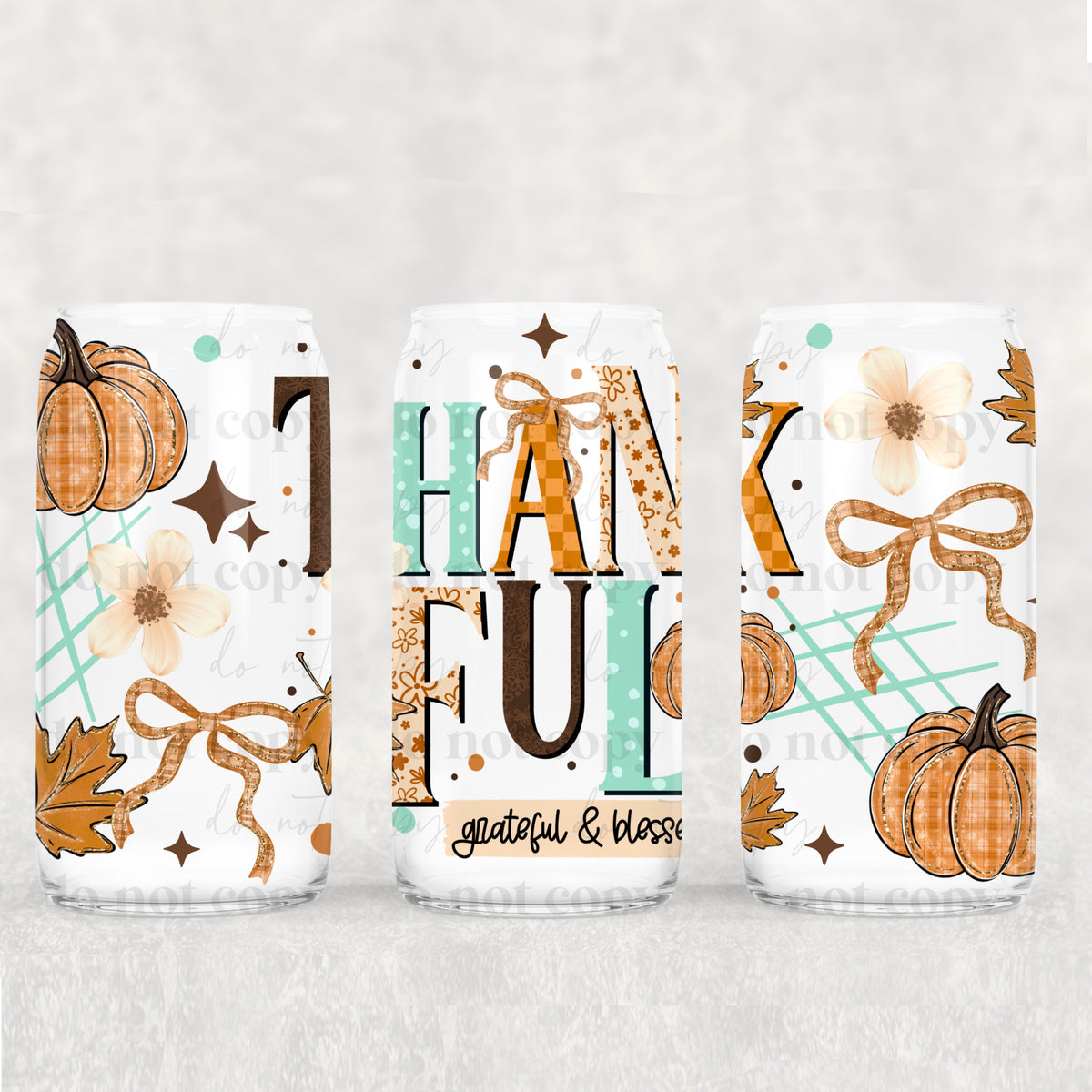 Thankful grateful blessed (CSC) UV DTF WRAP