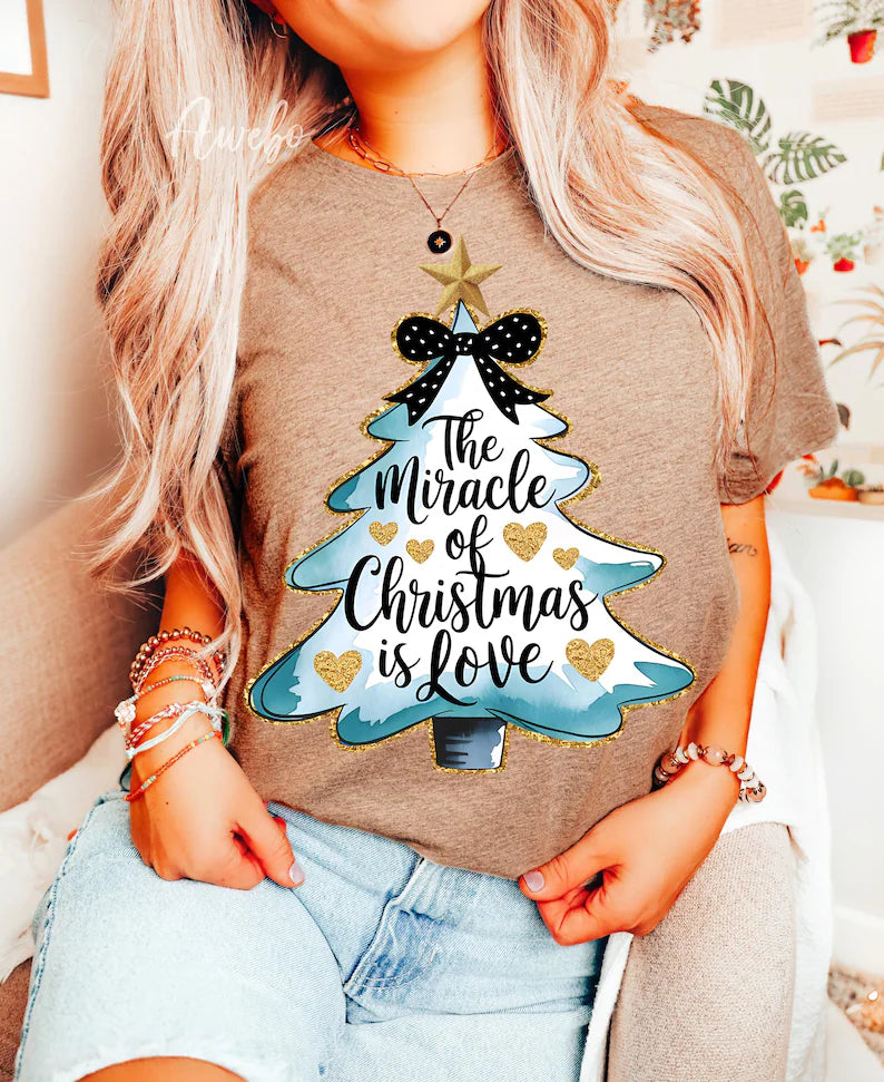 The miracle of Christmas is love 67577 DTF transfer