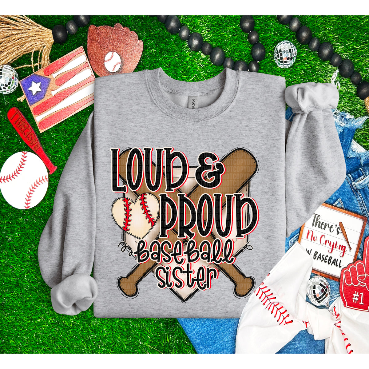 Loud & proud baseball sister 93801 DTF transfer