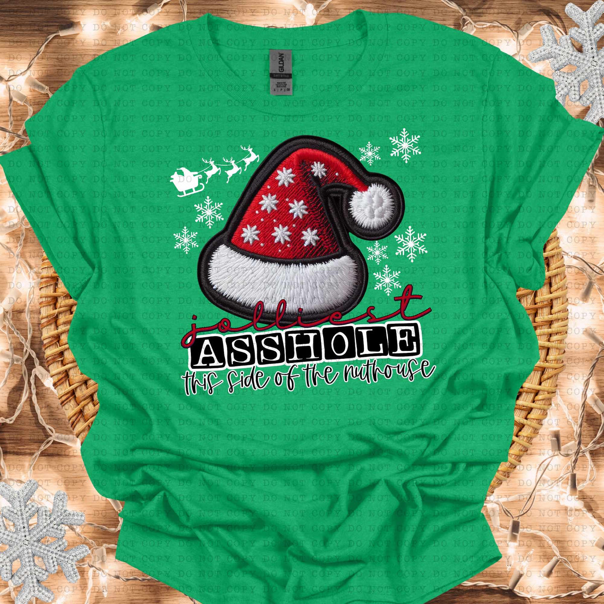Jolliest asshole this side of the nuthouse embroidery (ECHT) 64543 DTF transfer