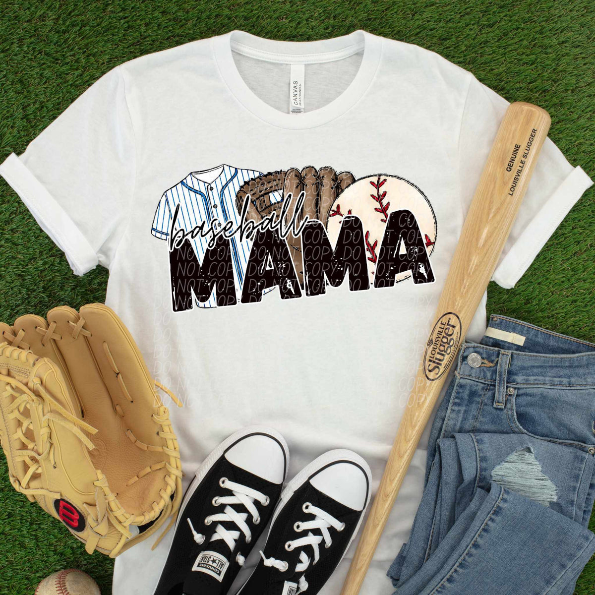 baseball mama blue shirt baseball (CITY) 85008 DTF transfer