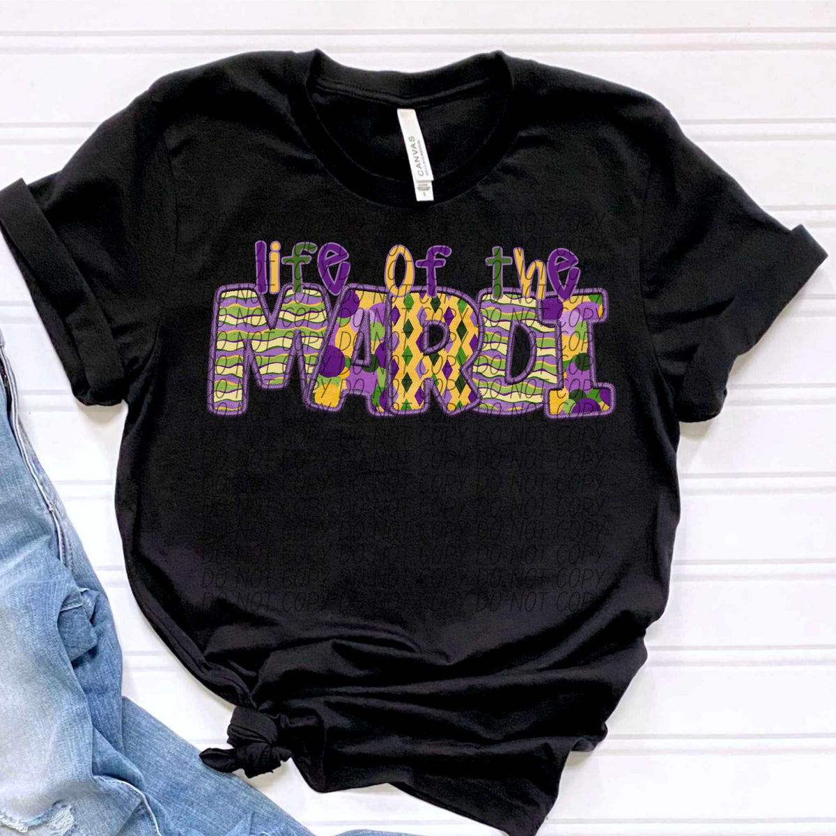 Life of the mardi patterned  (CITY) 80766 DTF transfer