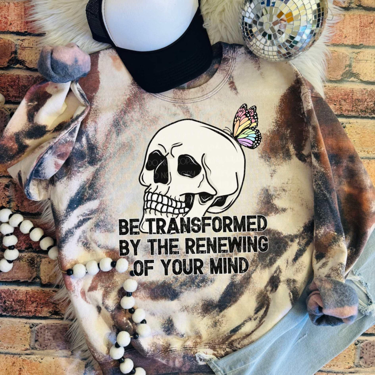 Be transformed by renewing your mind black font 94622 DTF transfer