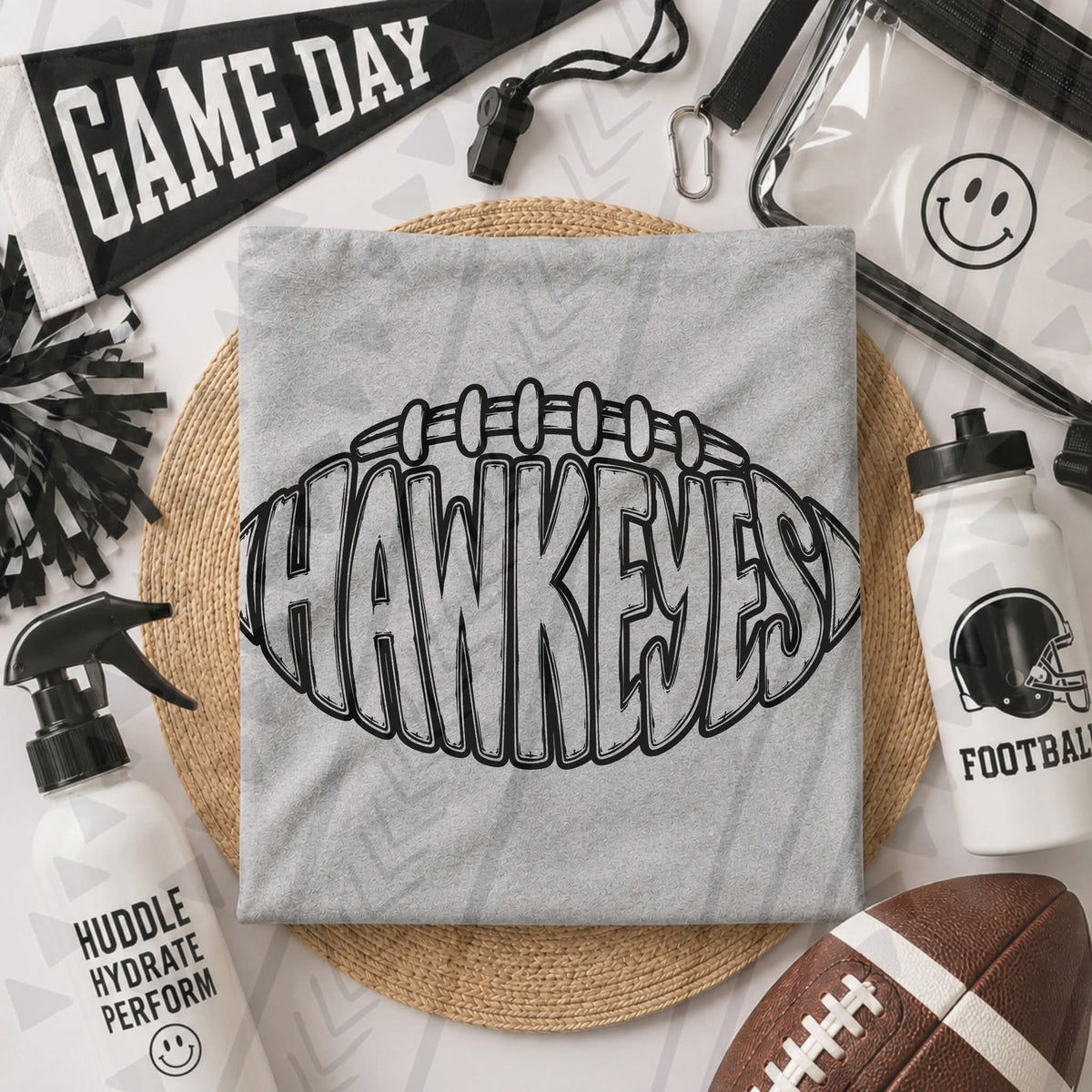 Hawkeyes football BLACK (Kai) DTF Transfer
