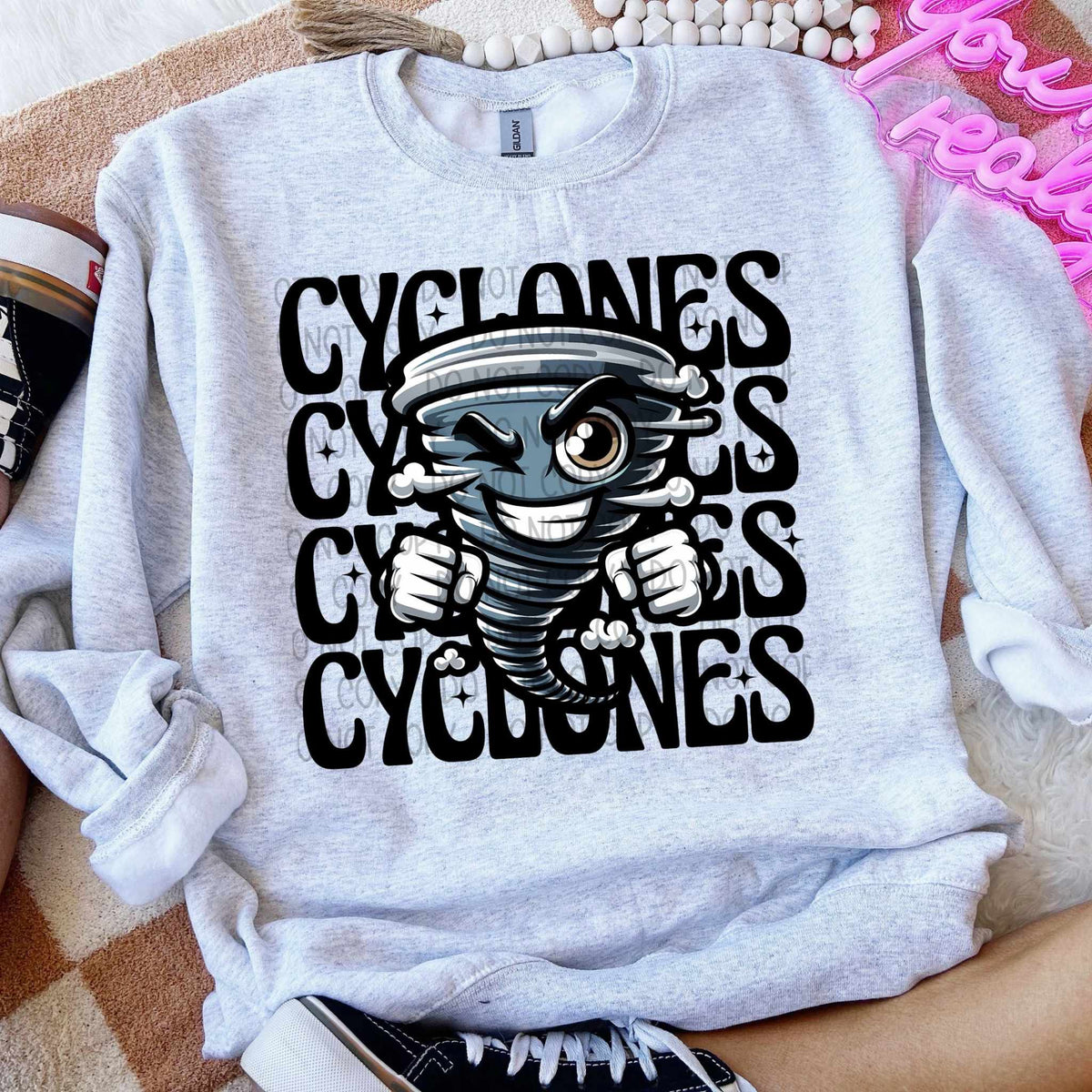 Cyclones stacked Winking Mascot SWD 49204 DTF transfer
