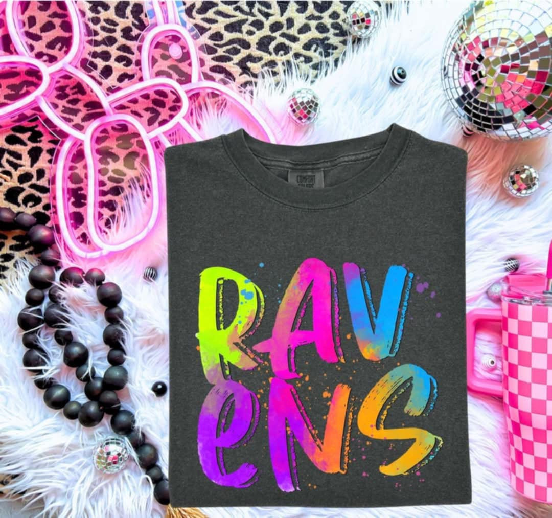 Ravens Neon Splatter (S&G) 100039 DTF transfer