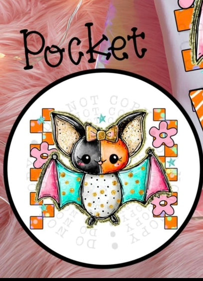 Wicked cute bat pocket 106267 DTF transfer