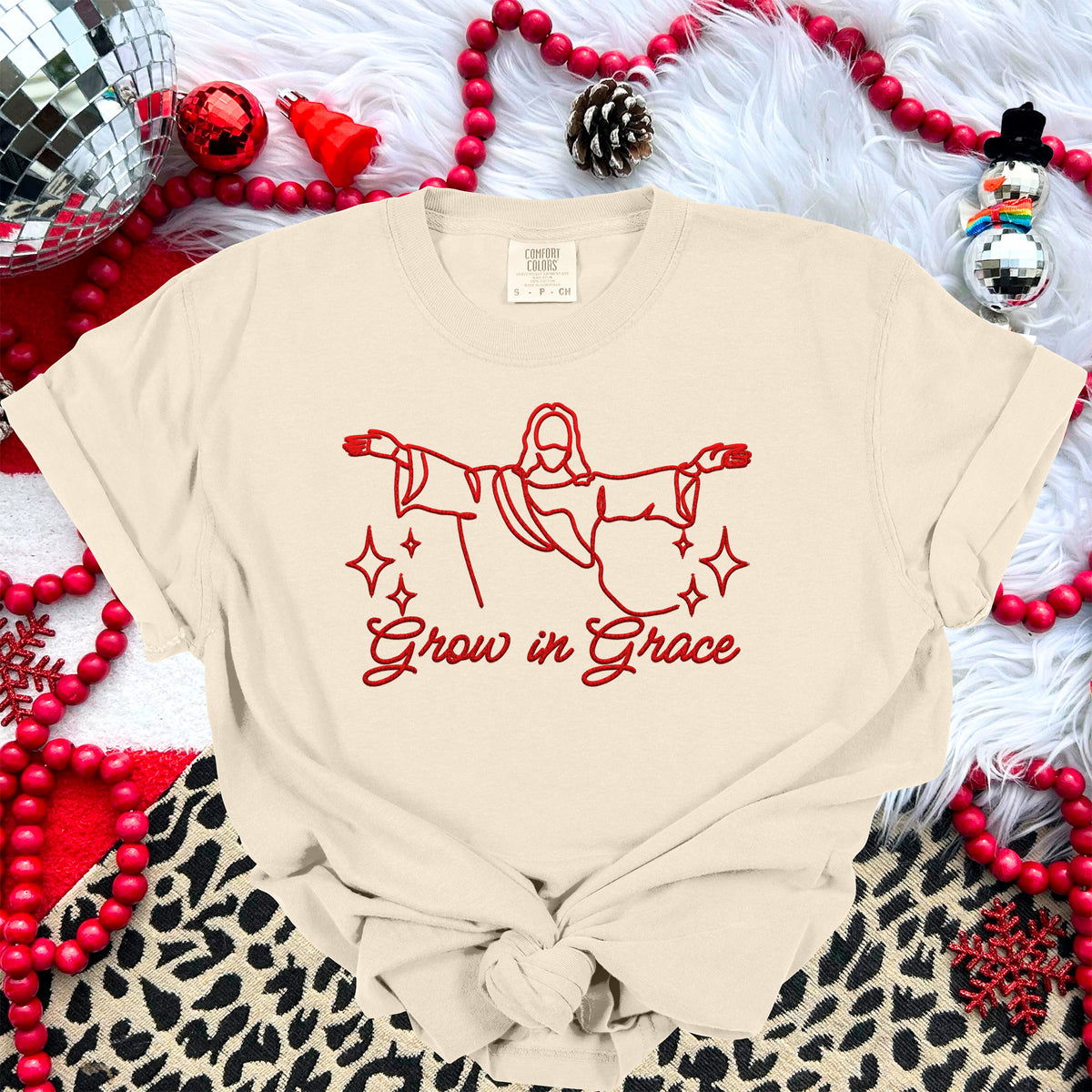 Grow in grace red (HW) 67410 DTF transfer