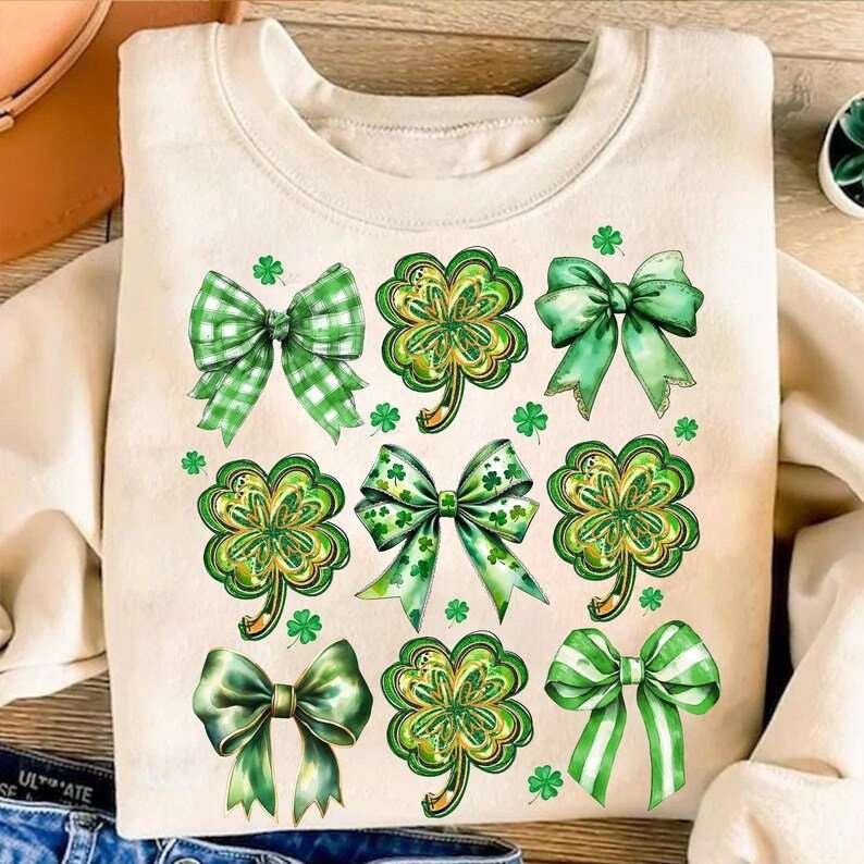 st Patrick’s clover collage 84374 DTF transfer