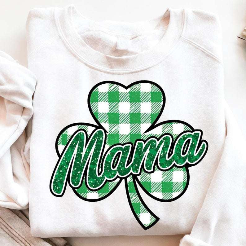 Mama plaid clover 75978 DTF transfer