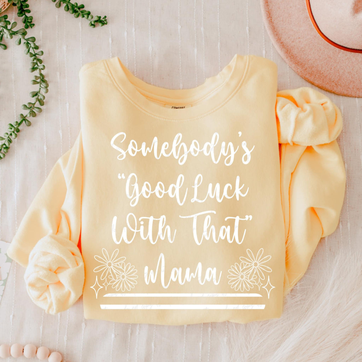 Somebody’s “good luck with that” mama WHITE (VIRGO) 90690 DTF transfer