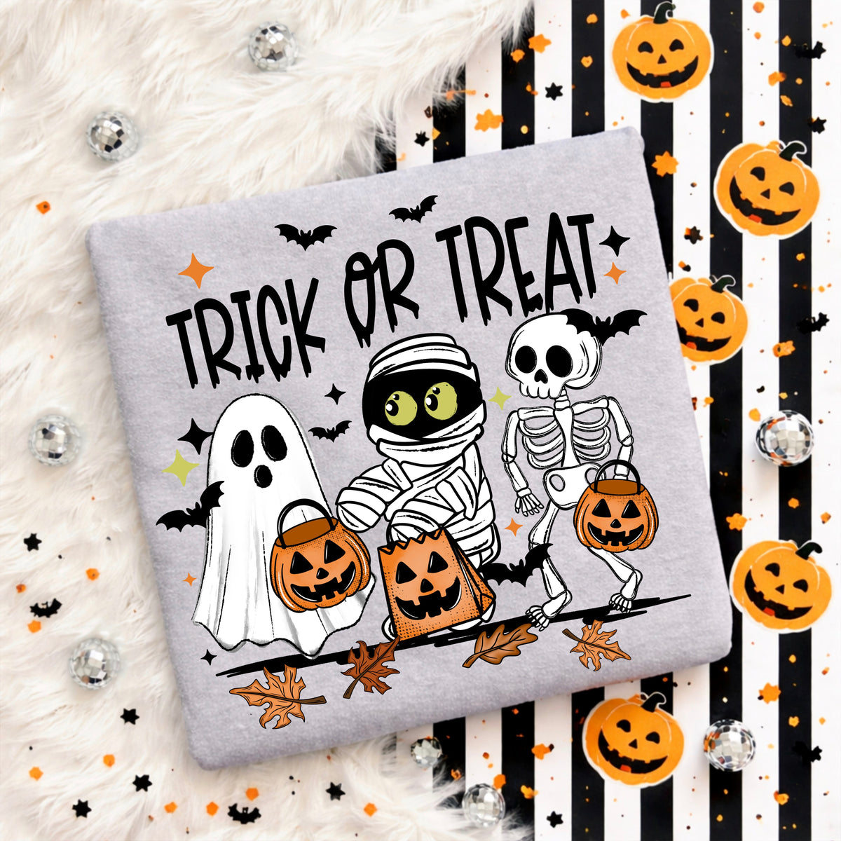 Trick or treat mummy black (CSC) DTF Transfer