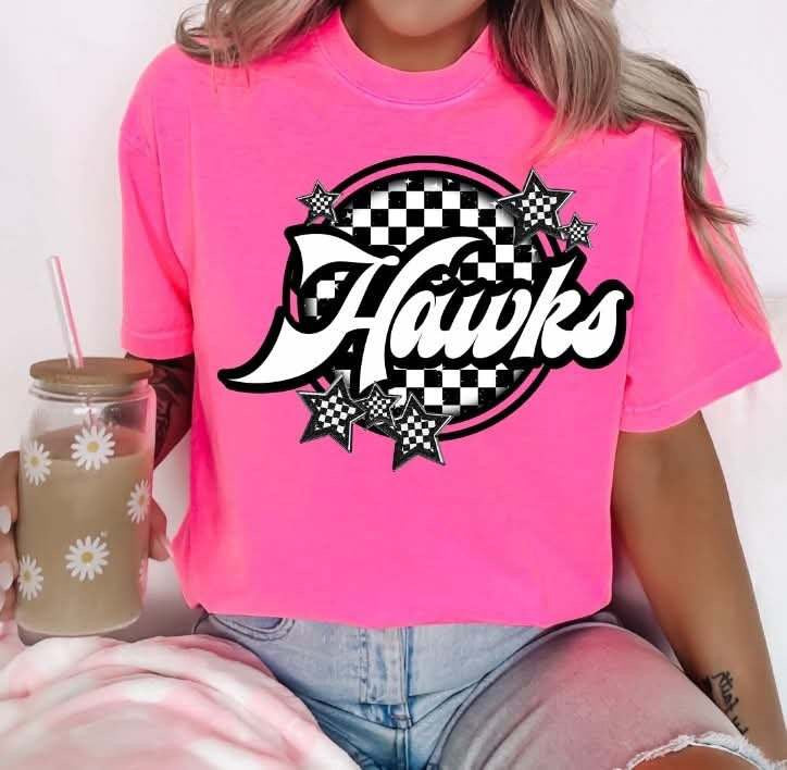 Hawks checkered circle (S&G) 82332 DTF transfer