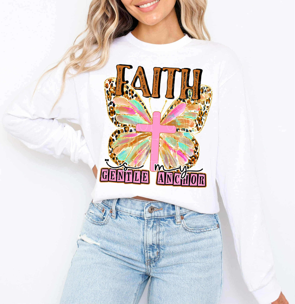 Faith is my gentle anchor butterfly EXCLUSIVE DTF Transfer