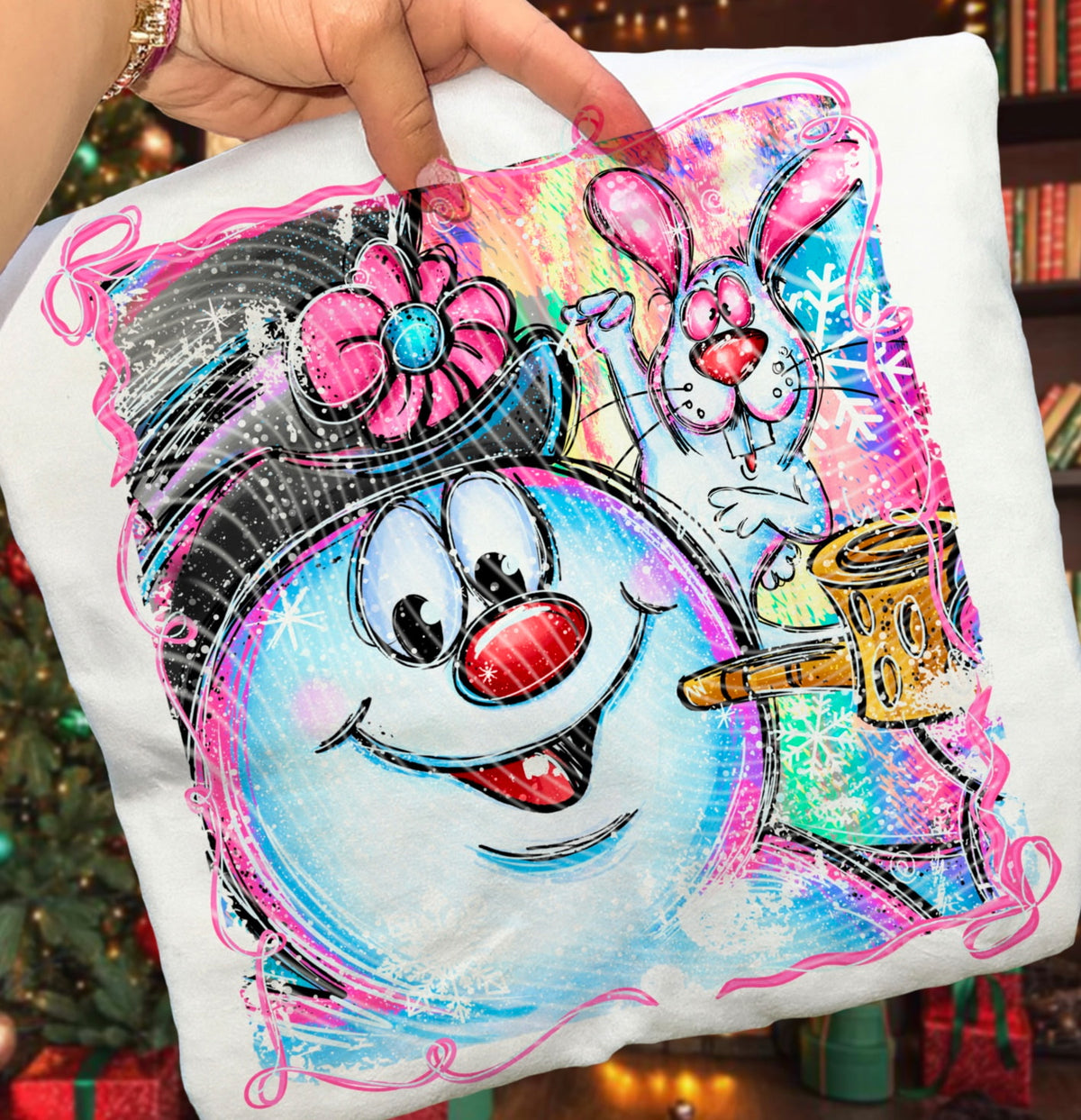 The Snowman pink frame AG DTF transfer