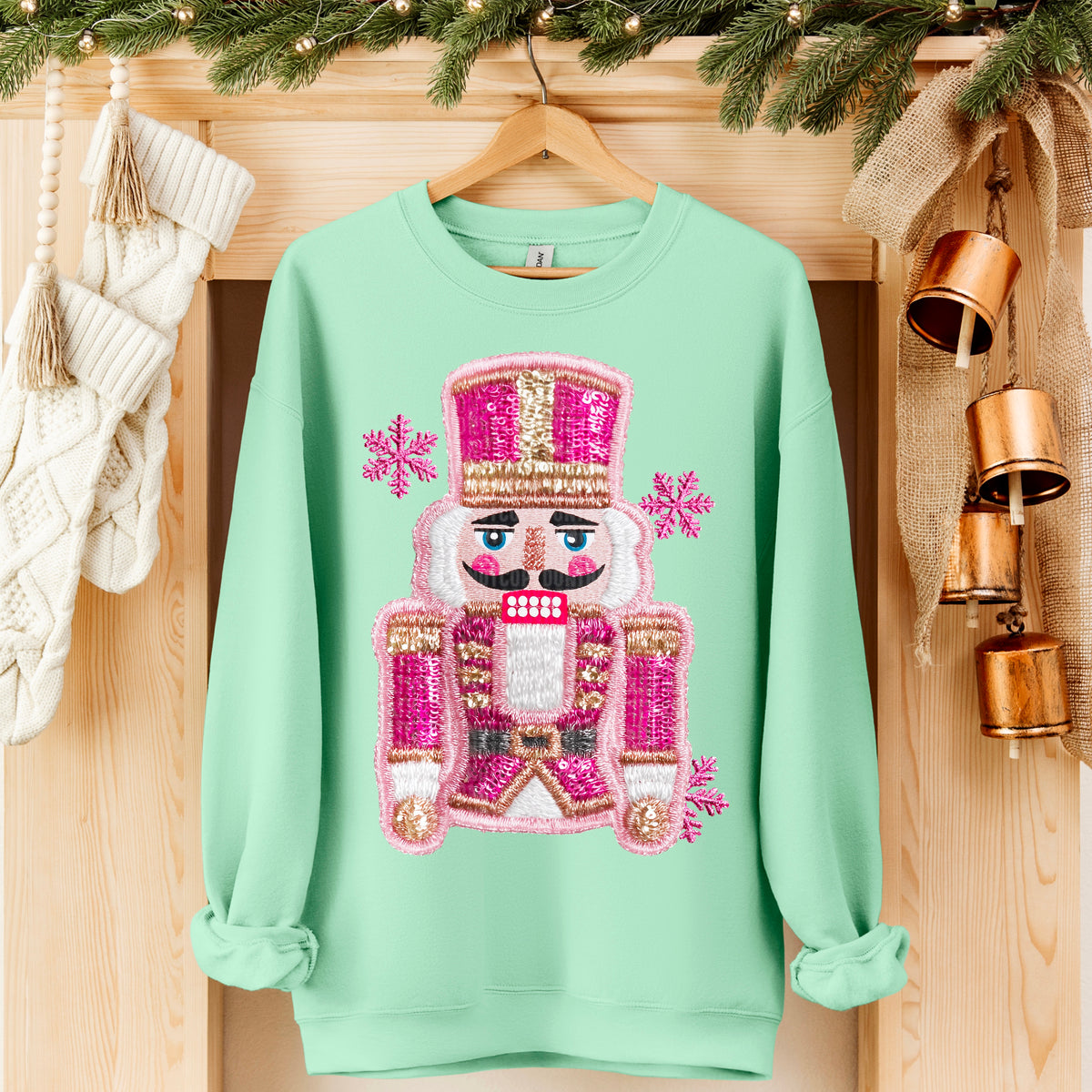 Pink faux sequin Nutcracker DTF transfer