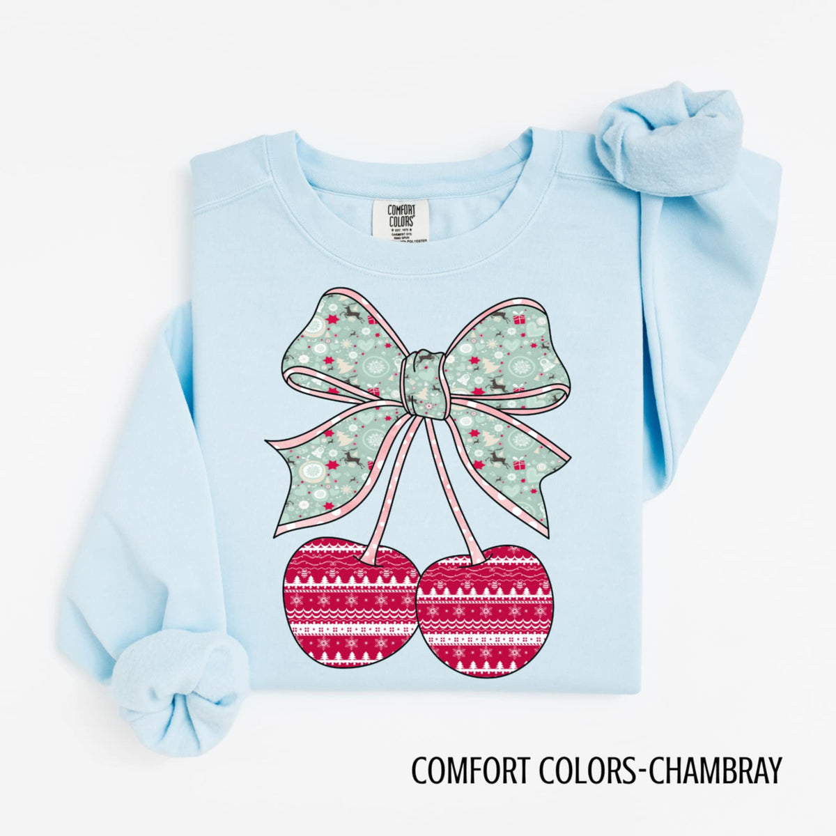 Christmas Cherry Bow CSG DTF transfer