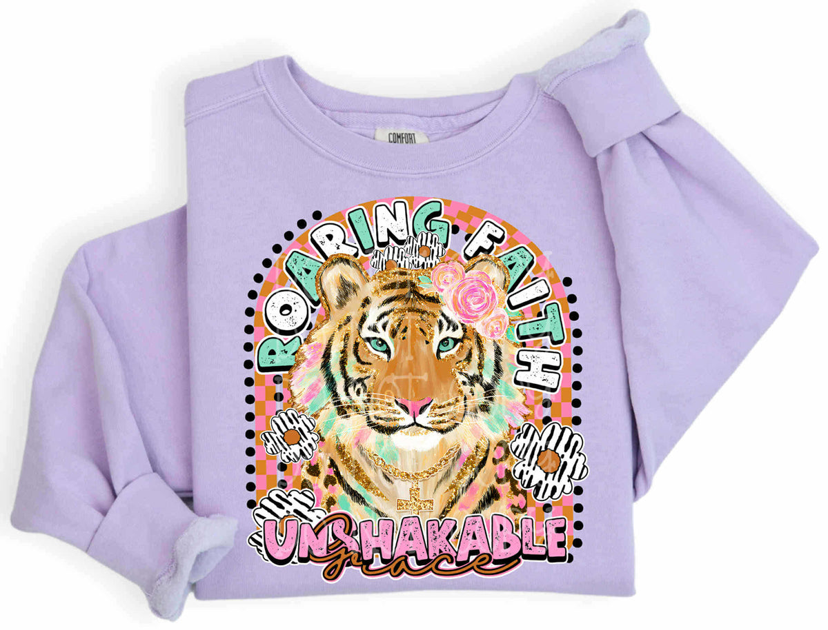 Roaring Faith Unshakable Grace Tiger (C’s) DTF Transfer