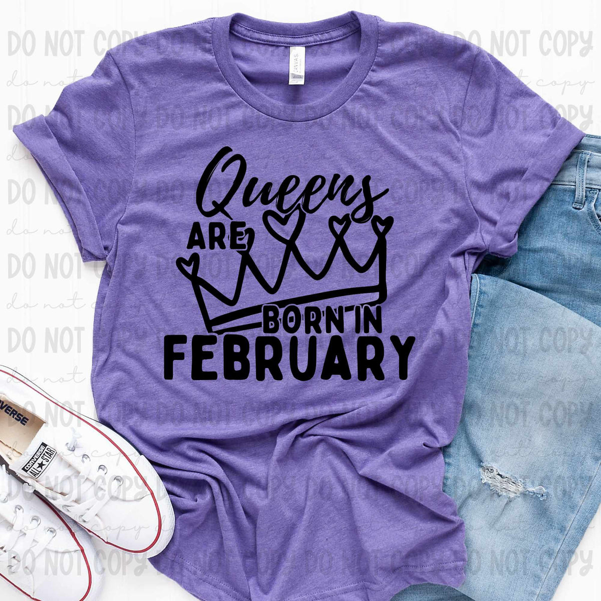 Queens are born in February BLACK (REVEL) 79748 DTF transfer