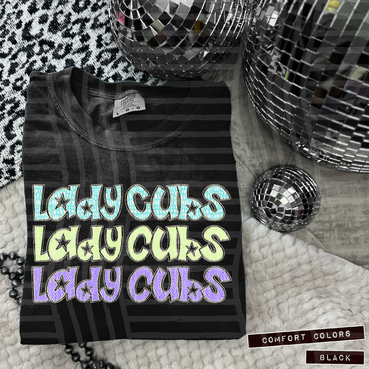 Lady Cubs Pastel Star Stacked (Caplinger) 101629 DTF transfer