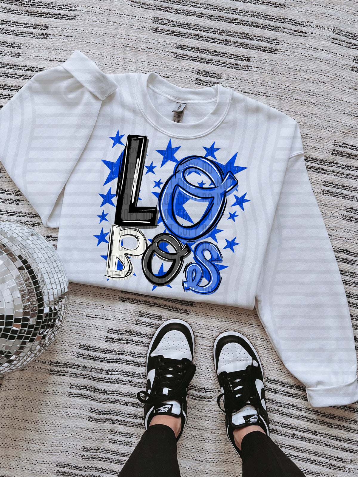 lobos black and blue with blue stars (caplinger) DTF Transfer