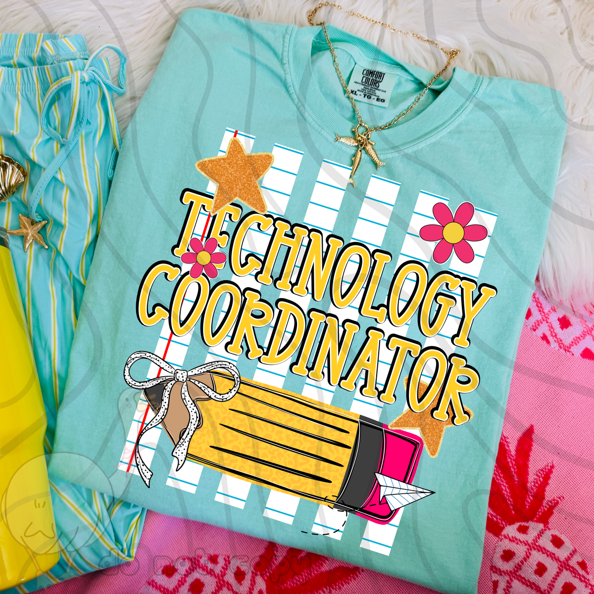 Technology coordinator pencil stripes (DKD) DTF Transfer