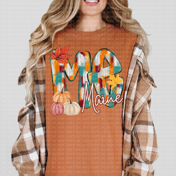ME Maine Fall Watercolor 59789 DTF Transfer