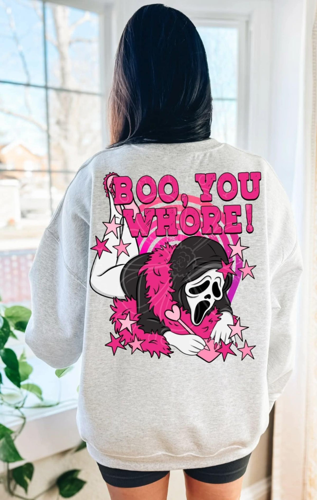 Boo You Whore Ghost pink (lyttle) DTF transfer