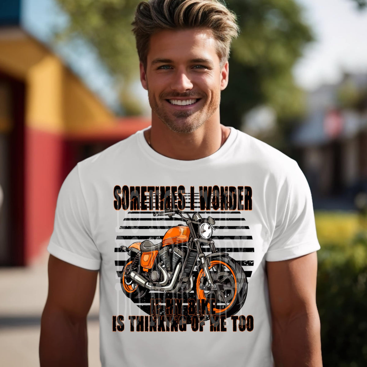 Sometimes I wonder if my bike thinks of me too (DD) 94133 DTF transfer