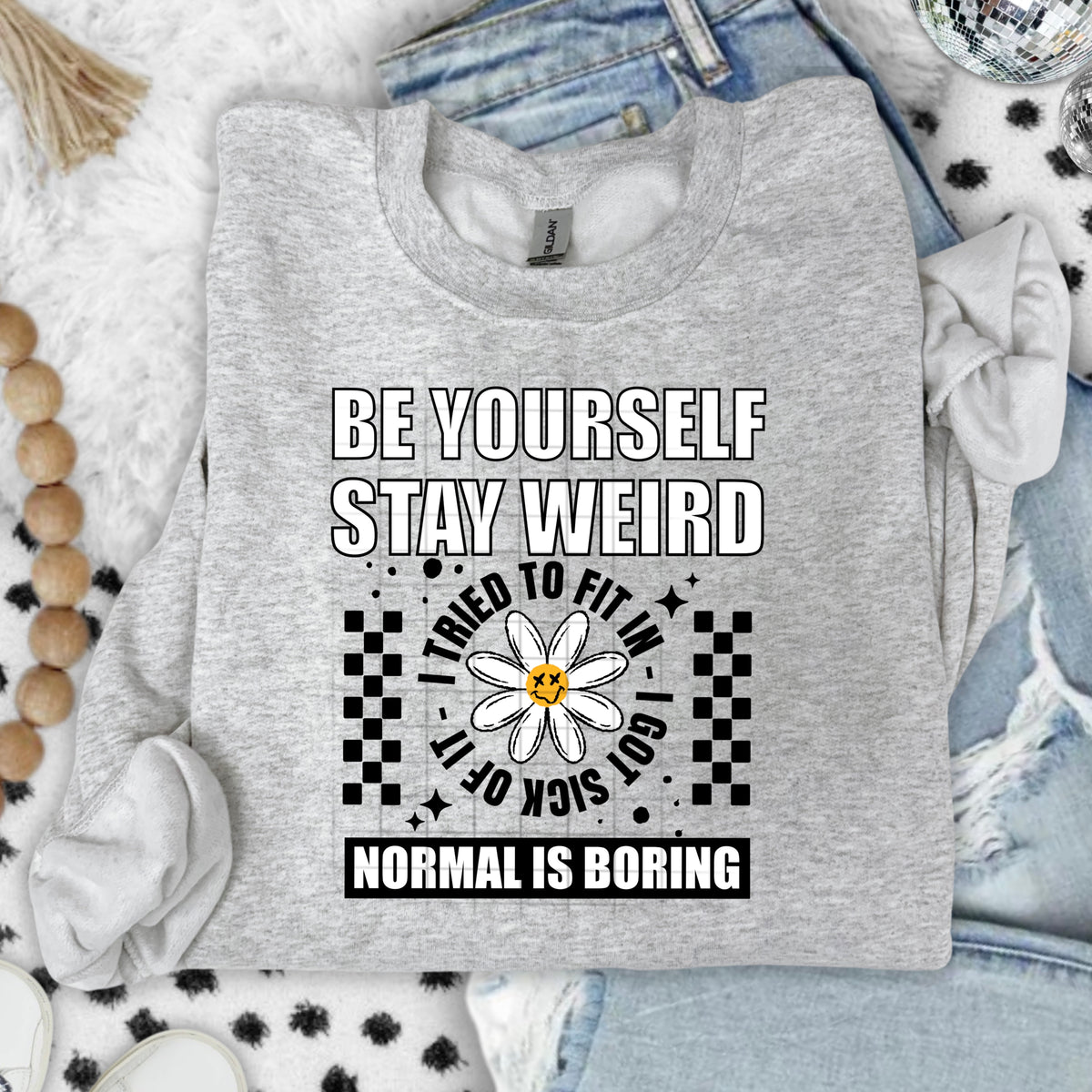 Be yourself stay weird black (CSC) DTF Transfer