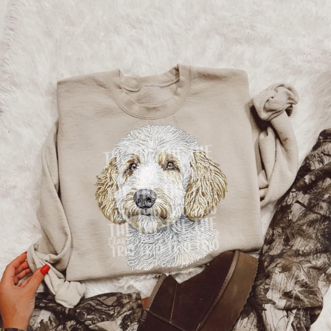 Rhinestone golden doodle (Classy) 95277 DTF transfer