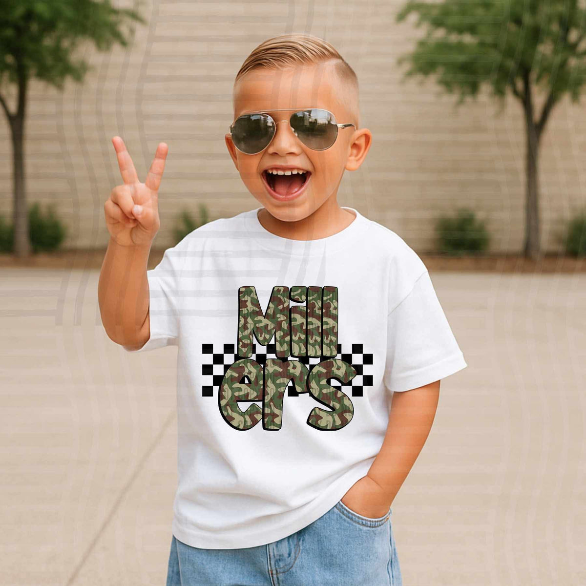 Millers Camo checkered mascots (Caplinger) DTF transfer