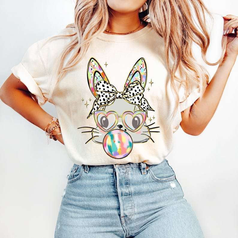 Easter bunny bubble gum 80193 DTF transfer