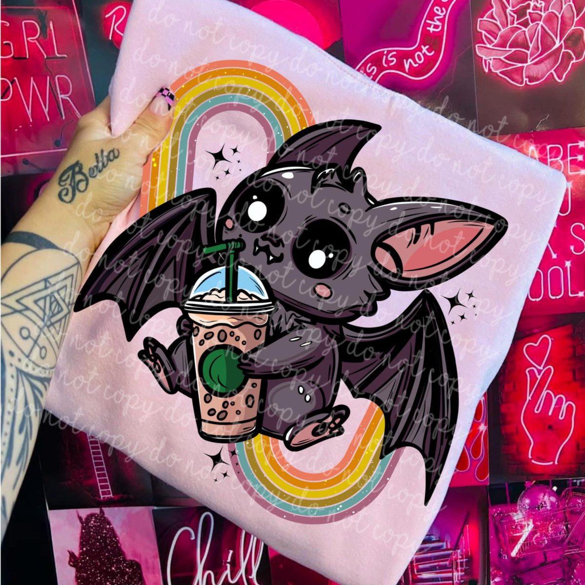 Bat with rainbows (MMD) 85241 DTF transfer