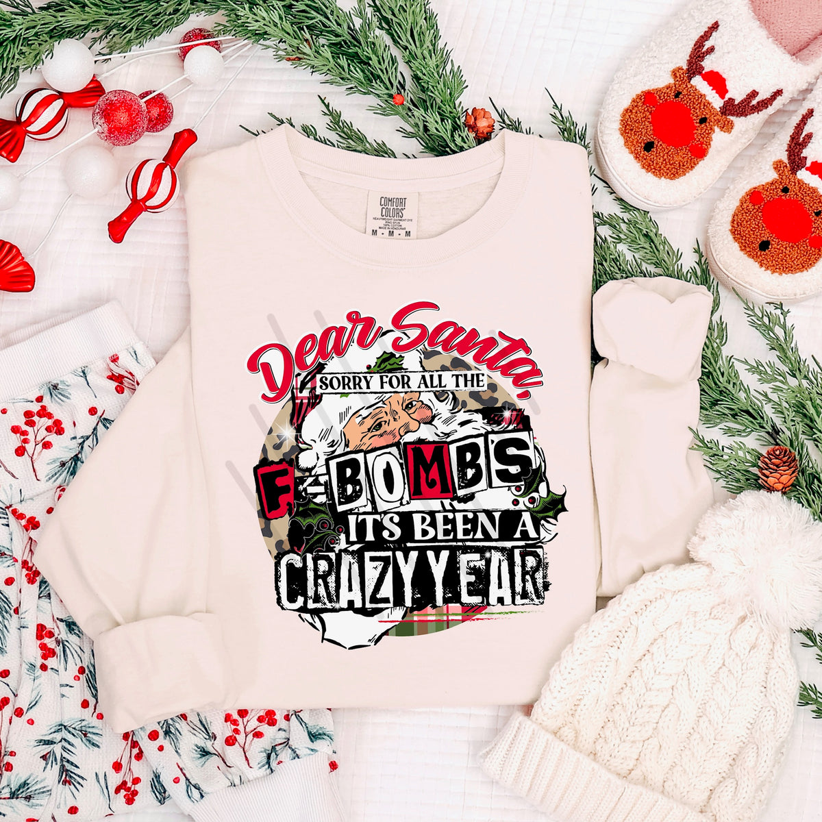 Dear Santa, sorry for the F Bombs 113874 DTF Transfer