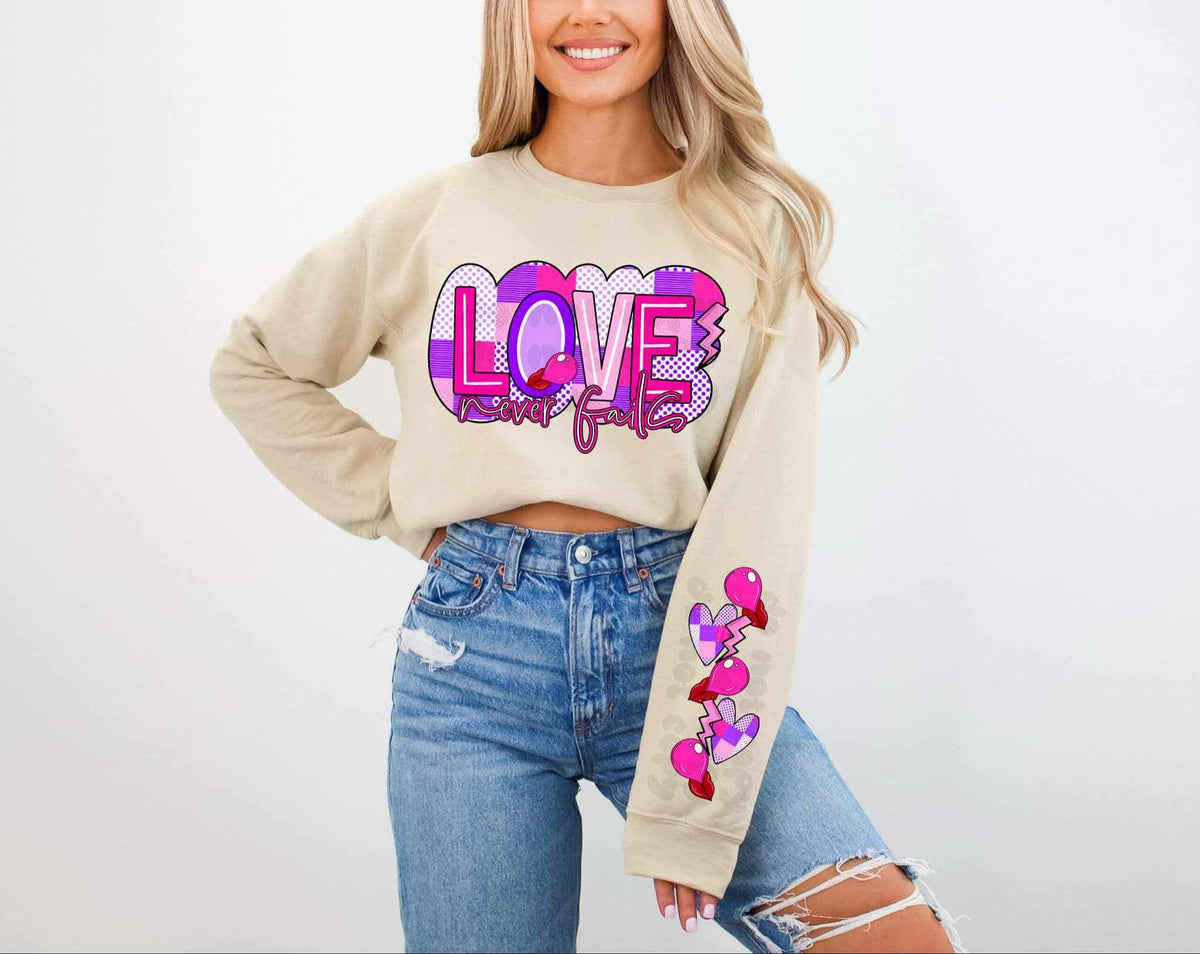 Love never fails FRONT ONLY 67788 DTF transfer