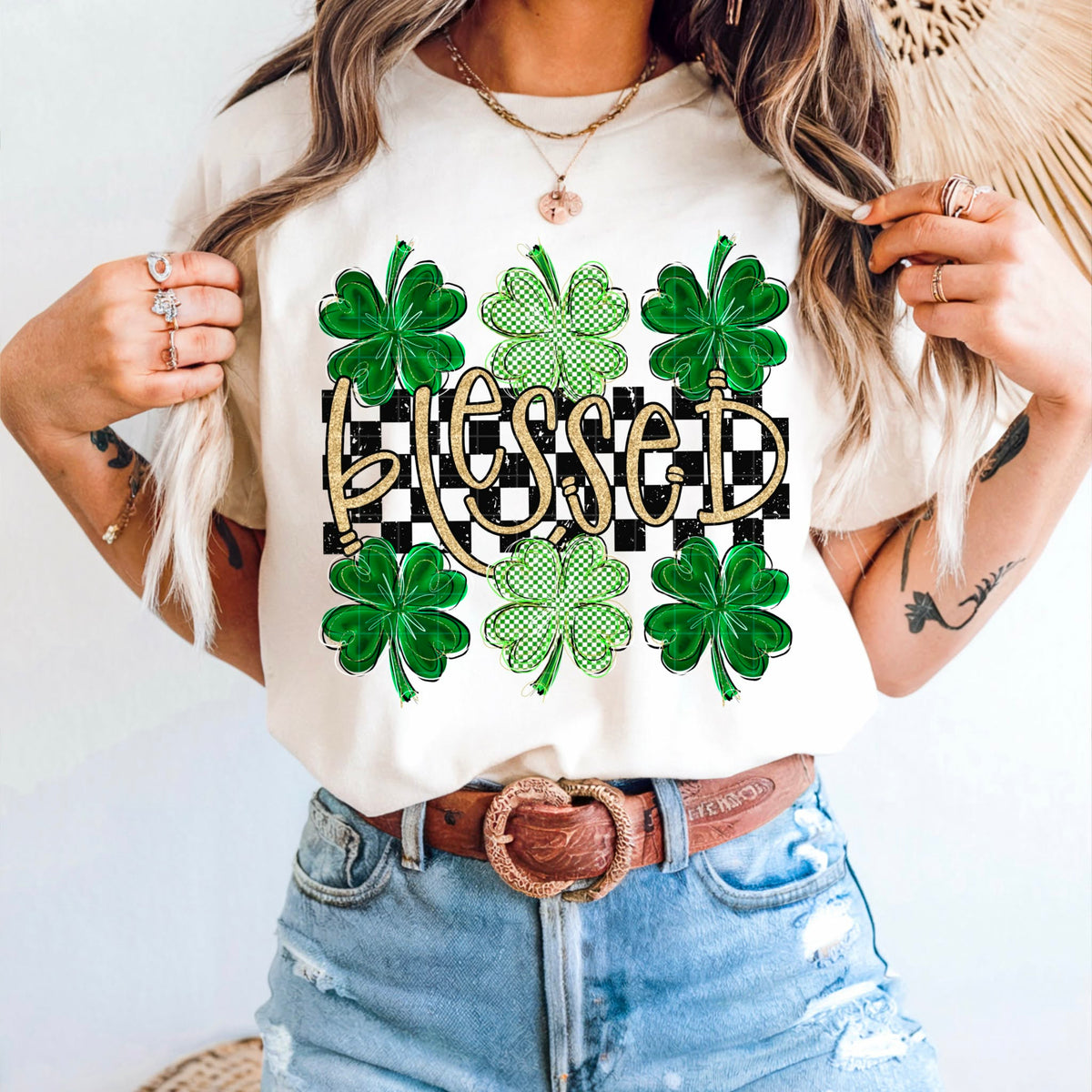 Blessed clover checker (SDD) DTF transfer