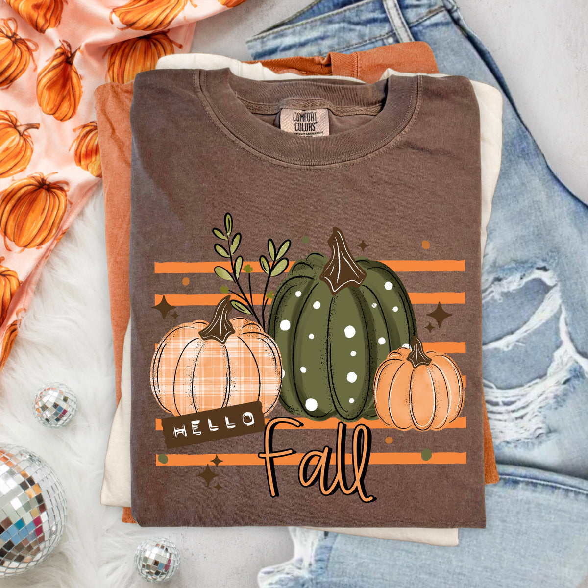 Hello Fall 3 pumpkins (csc) DTF Transfer