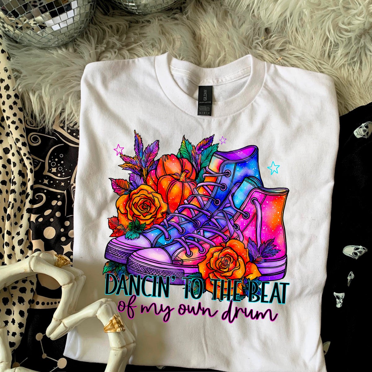 Dancing to the beat rainbow shoes 110778 DTF transfer