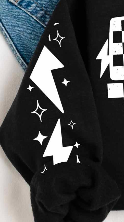 White lightning bolt sleeve (CSC) 65701 DTF transfer