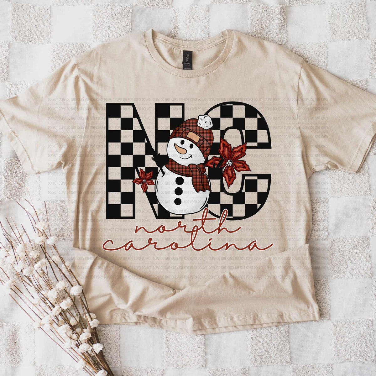 North Carolina snowman checker (REVEL) DTF Transfer