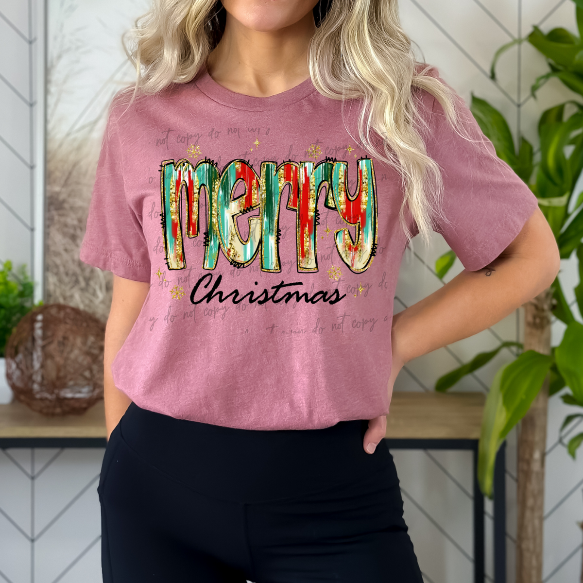 Merry Christmas Brushpaint 68566 DTF Transfers
