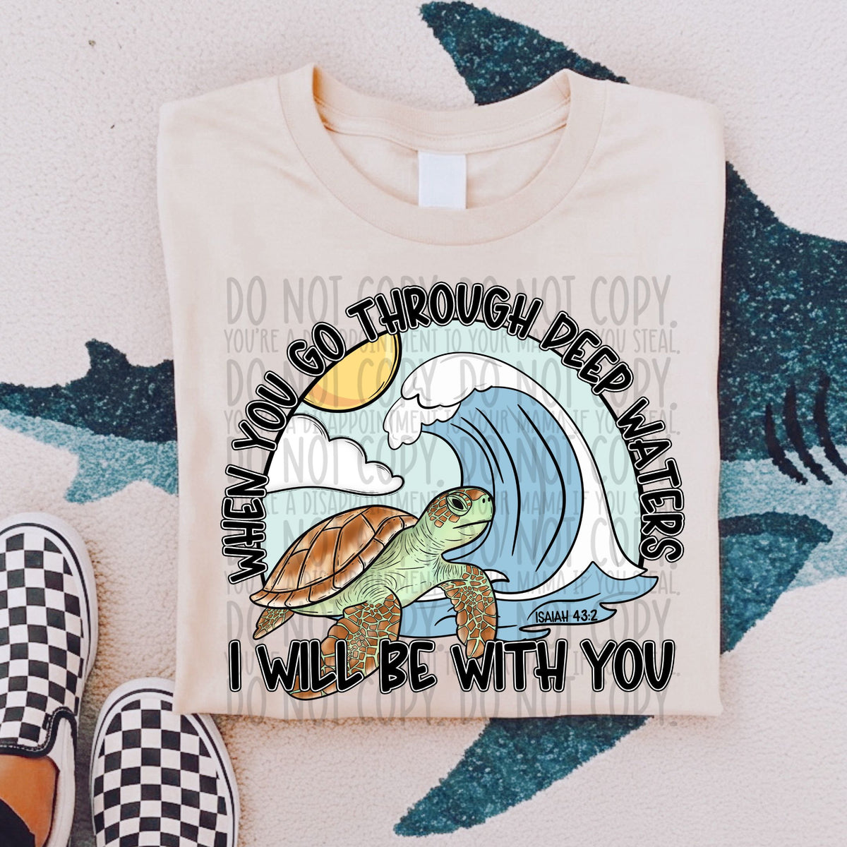 When you go through deep waters, I will be with you (SWD) 100265 DTF transfer