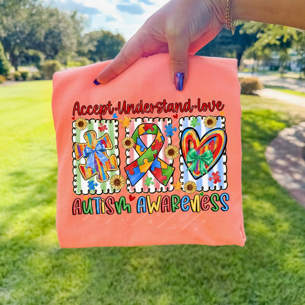 Accept understand love frames Sunday special DTF transfer