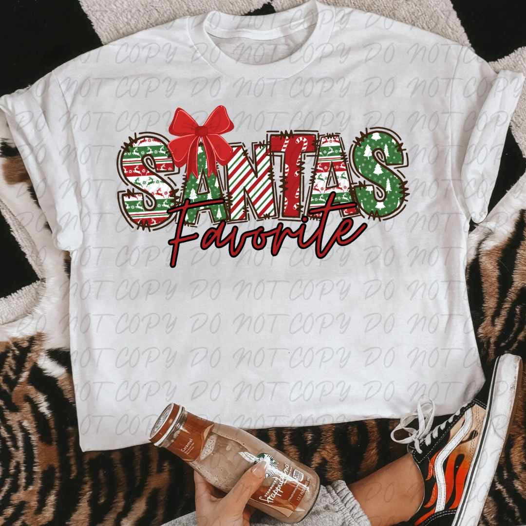 Santa’s favorite wrapping paper font (VINTAGE) 64172 DTF transfer