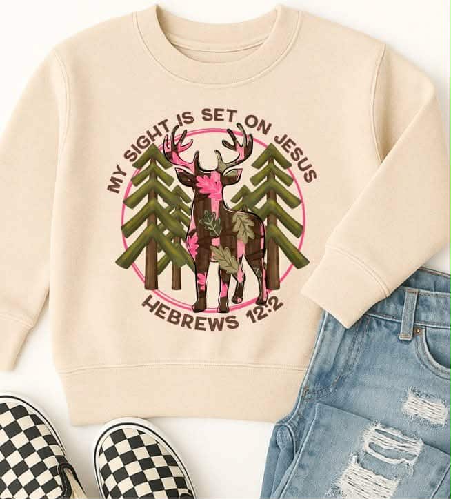 My sight is set on Jesus deer circle PINK (s&g) DTF transfer