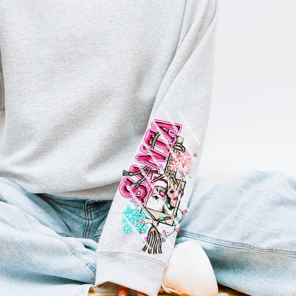 I heard you’ve been naughty Santa SLEEVE (ss/renewed) 114470 DTF Transfer